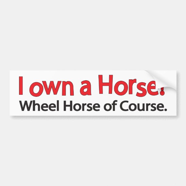 Wheel Horse Bumper Sticker Car Truck Tractor (Front)