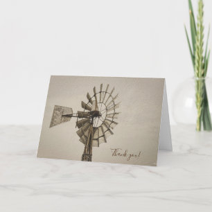 Wheel Of A Windmill Thank You Greeting Card