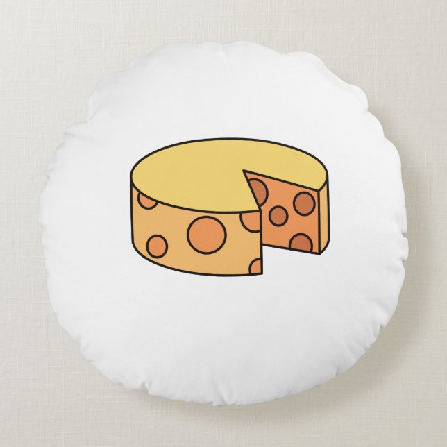 wheel of cheese round pillow (Front)