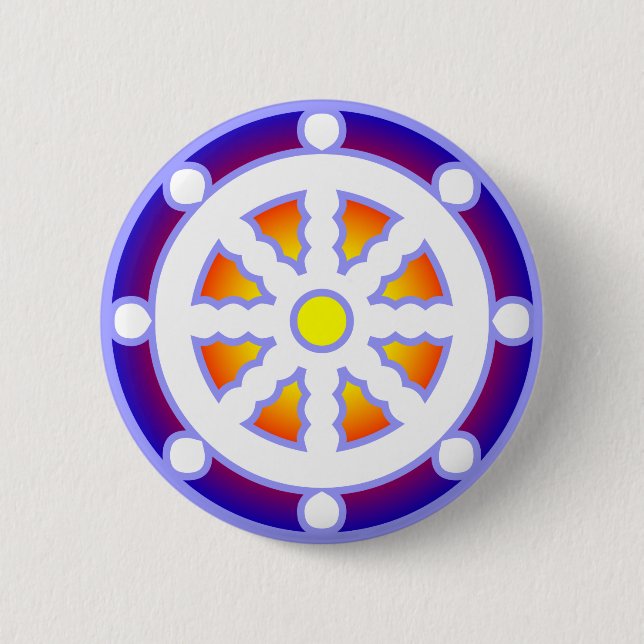 Wheel of Dharma 2 Inch Round Button (Front)
