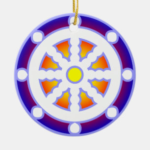 Wheel of Dharma Ceramic Ornament