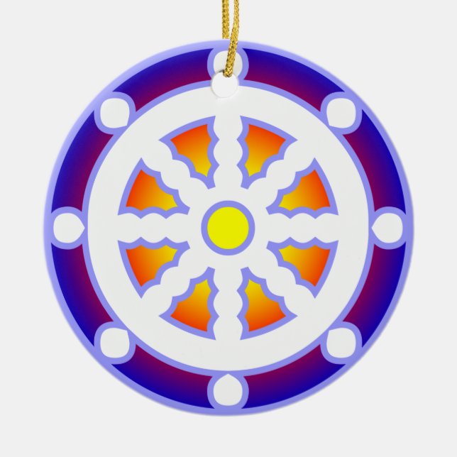 Wheel of Dharma Ceramic Ornament (Front)