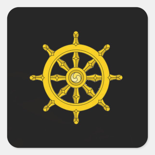 Wheel of Dharma Sticker - Black (Front)