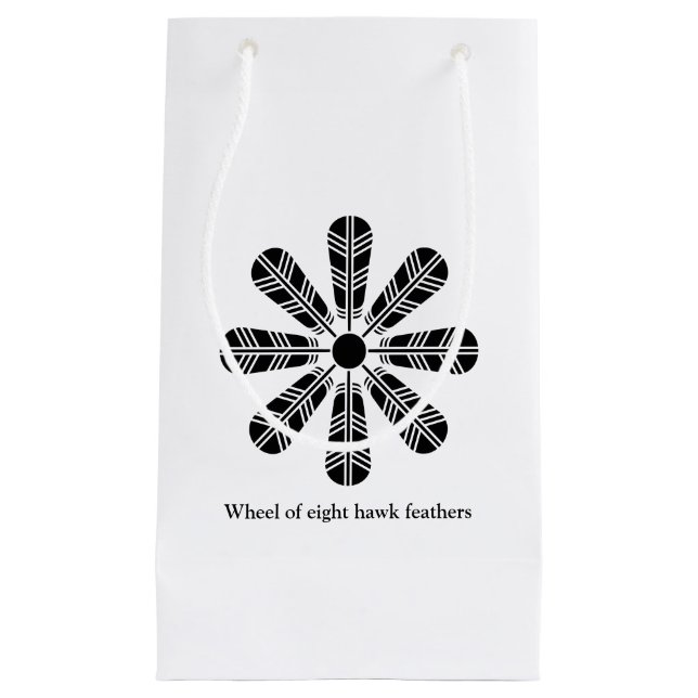 Wheel of eight hawk feathers small gift bag (Front)