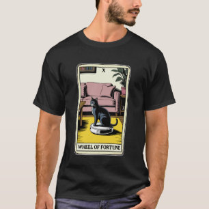 Wheel of Fortune Tarot Card Cat Robot Vacuum Clean T-Shirt