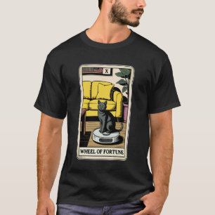 Wheel of Fortune Tarot Card Cat Robot Vacuum Clean T-Shirt