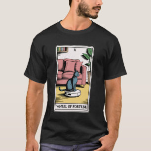 Wheel of Fortune Tarot Card Cat Robot Vacuum Clean T-Shirt