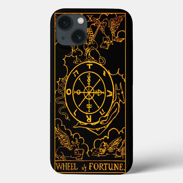 Wheel of Fortune Tarot Card | Gold And Black | Maj Case-Mate iPhone Case (Back)