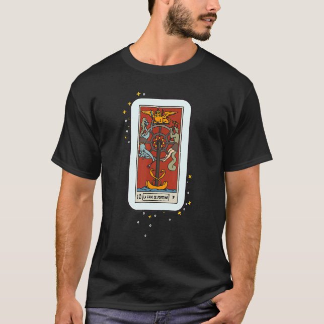 Wheel Of Fortune Tarot Card Occult Divination Fant T-Shirt (Front)