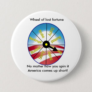 Wheel of lost fortune 3 inch round button