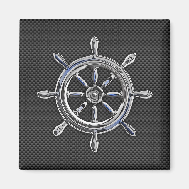 Wheel on Carbon Fibre style Magnet (Front)