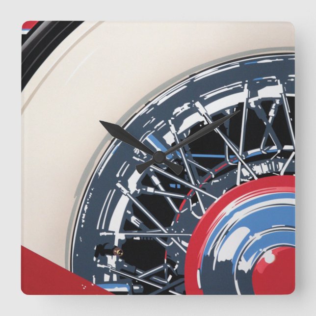 Wheel Square Wall Clock (Front)