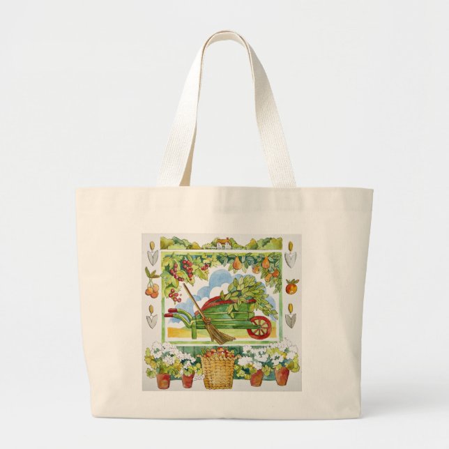 Wheelbarrow - garden surround 2012 large tote bag (Front)