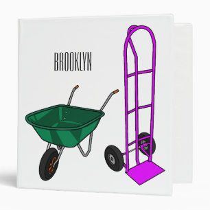 Wheelbarrow & hand trolley cartoon illustration binder