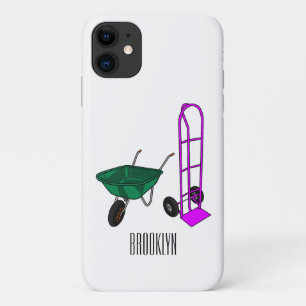 Wheelbarrow & hand trolley cartoon illustration iPhone 11 case