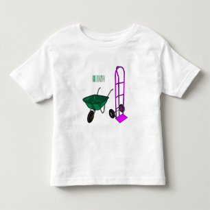 Wheelbarrow & hand trolley cartoon illustration toddler t-shirt