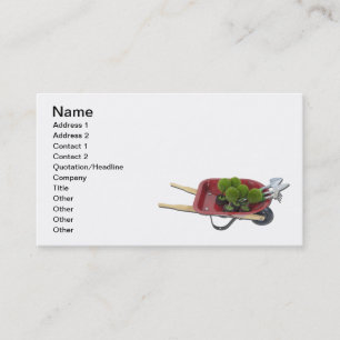 Wheelbarrow Plants and Tools Business Card