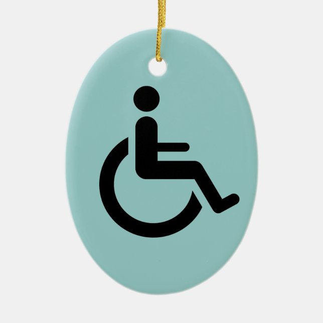 Wheelchair Access - Handicap Chair Symbol Ceramic Ornament (Front)