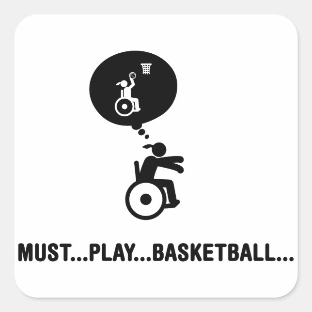 Wheelchair Basketball Square Sticker (Front)