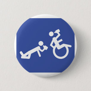 wheelchair boozer 2 inch round button