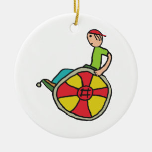 Wheelchair Ceramic Ornament