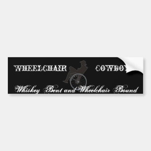 wheelchair cowboy bumper sticker