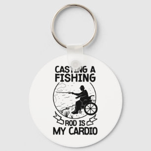Wheelchair Fisherman Boating Disabled Hob Keychain