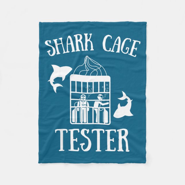 Wheelchair Handicap Humor Handicapped Shark Cage T Fleece Blanket (Front)
