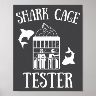Wheelchair Handicap Humor Handicapped Shark Cage T Poster