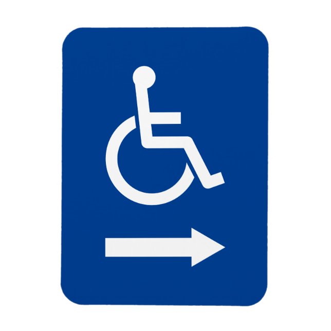 Wheelchair handicap sign with arrow flexible magnet (Vertical)