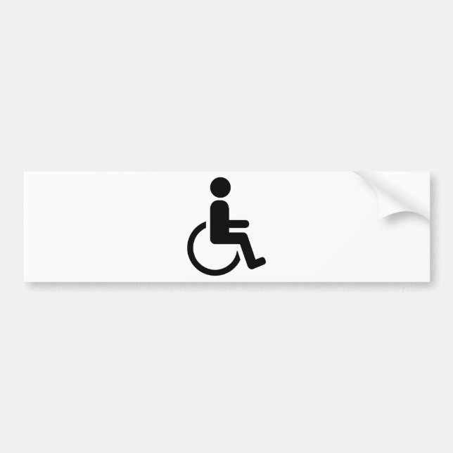 Wheelchair handicaped icon bumper sticker (Front)