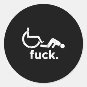 Wheelchair Humour Disability Funny Meme - Wheelcha Classic Round Sticker
