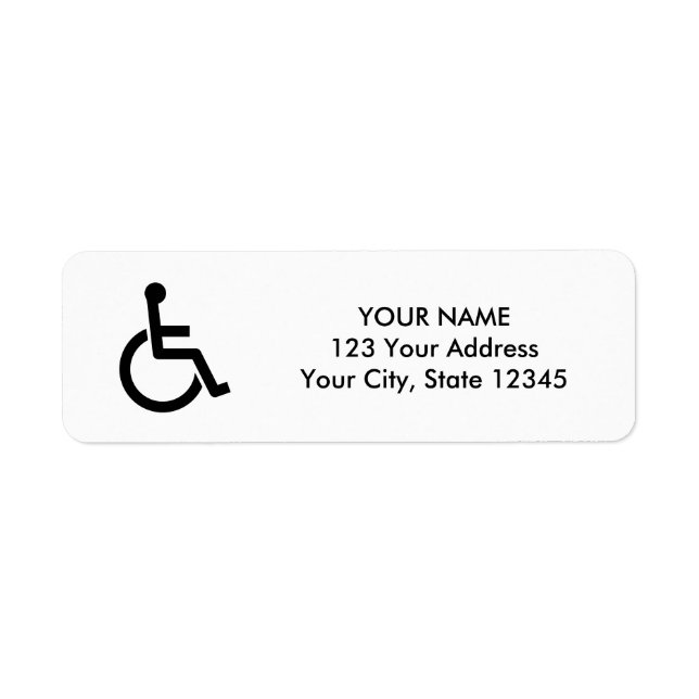 Wheelchair icon disability symbol custom address (Front)