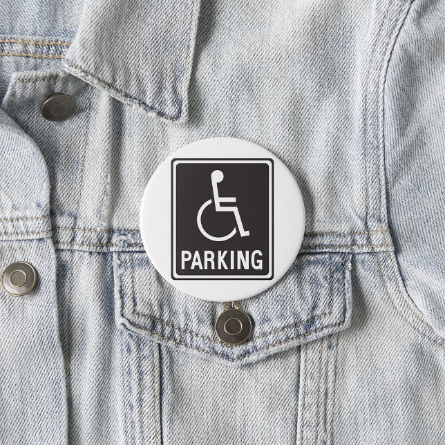 Wheelchair Parking Symbol 3 Inch Round Button (Creator Uploaded)