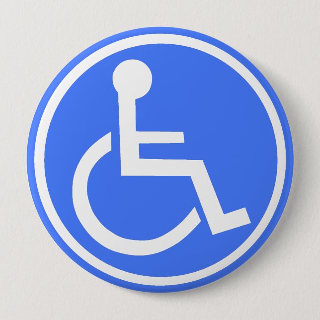 WHEELCHAIR PARKING ZONE 4 INCH ROUND BUTTON (Front)