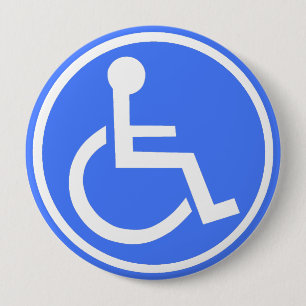 WHEELCHAIR PARKING ZONE 4 INCH ROUND BUTTON