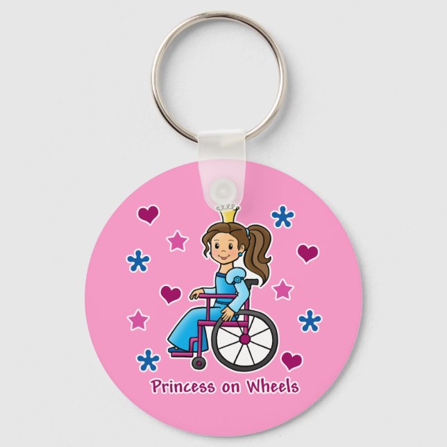 Wheelchair Princess Keychain (Front)