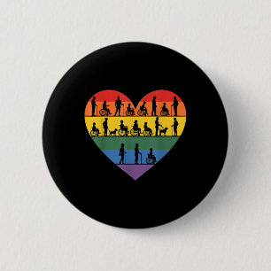 Wheelchair, Quadriplegic, Paraplegic, Disability, 2 Inch Round Button