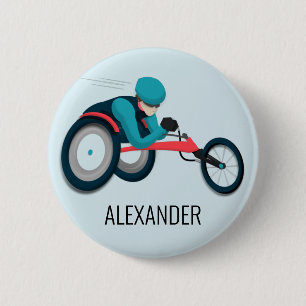 Wheelchair Racing 2 Inch Round Button