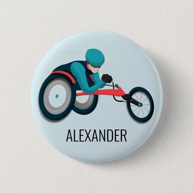 Wheelchair Racing 2 Inch Round Button (Front)
