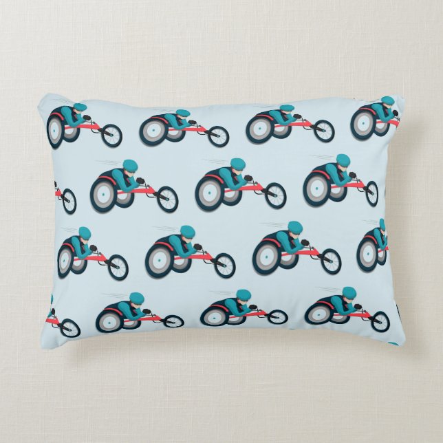 Wheelchair Racing Accent Pillow (Front)