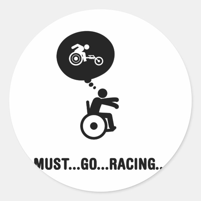 Wheelchair Racing Classic Round Sticker (Front)