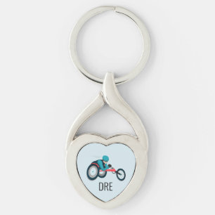 Wheelchair Racing Keychain
