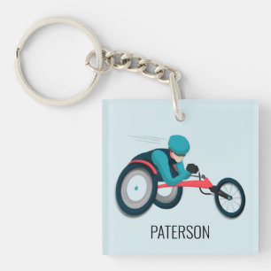 Wheelchair Racing Keychain