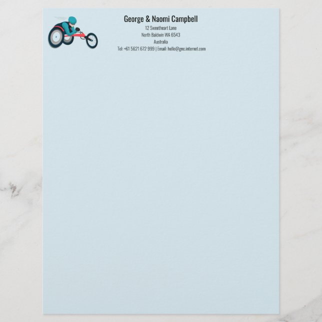 Wheelchair Racing Letterhead (Front)