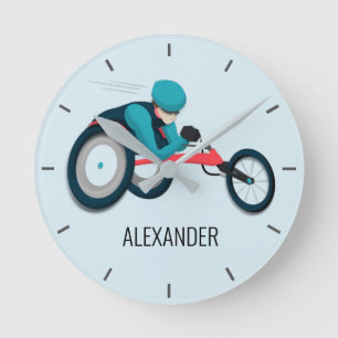 Wheelchair Racing Round Clock