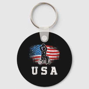 Wheelchair Sketll Keychain