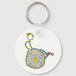 Wheelchair Stickman Keychain