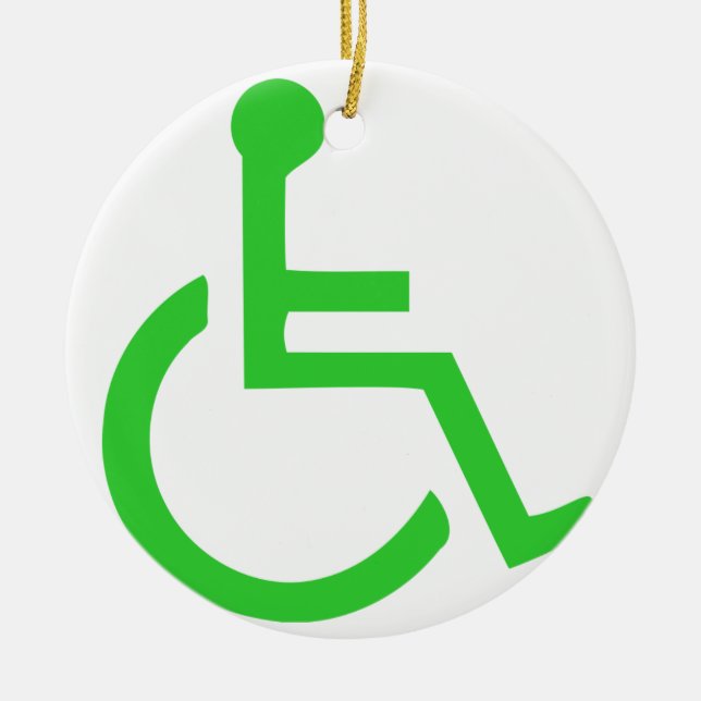 Wheelchair Symbol Ceramic Ornament (Front)