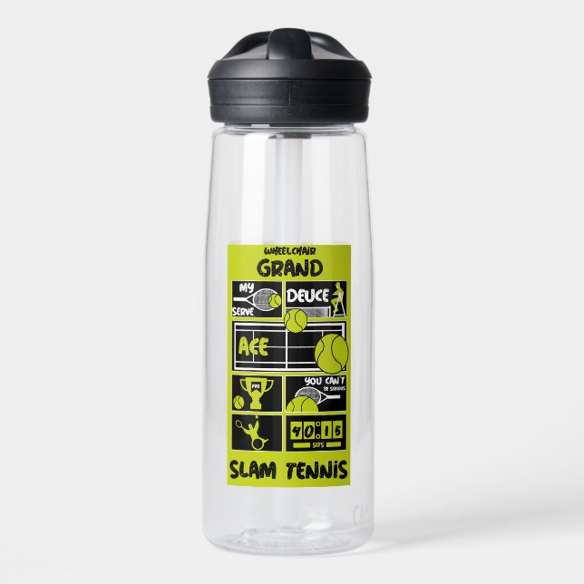 Wheelchair Tennis Players    Water Bottle (Front)